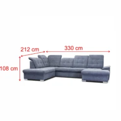 Selsey - Sofa In U-Form / Wohnlandschaft JAMAAL In Grau, Regulierbare Rückenlehne, Schlaffunktion, Bettkasten, Ottomane Rechts, 330 Cm 15 Selsey - Sofa In U-Form / Wohnlandschaft JAMAAL In Grau, Regulierbare Rückenlehne, Schlaffunktion, Bettkasten, Ottomane Rechts, 330 Cm -VIDAXL || HOMCOM Verkäufe 007b9bf0d47a888218b5deb674e42afe