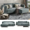 VitaliSpa Ecksofa Mit Schlaffunktion Cali Grau 236 X 96,5 X 172 Polyester