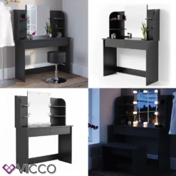 Vicco Schminktisch Charlotte Schwarz 108 X 139 X 40 Cm Holzwerkstoff -VIDAXL || HOMCOM Verkäufe 03df1c7d4597d806f2beb774de610ec2
