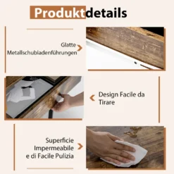 COSTWAY Schreibtisch Computertisch Mit 2 Schubladen, Kleiner Bürotisch PC Tisch, Arbeitstisch Officetisch 112 X 48 X 76 Cm (Rustikales Braun) -VIDAXL || HOMCOM Verkäufe 040674db915c257dd6a40b8c63719fd0