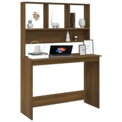 VidaXL Schreibtisch Mit Regal Braun Eiche 110x45x157 Cm Holzwerkstoff -VIDAXL || HOMCOM Verkäufe 04a27466807f40bf37fdbf49b37f2c83