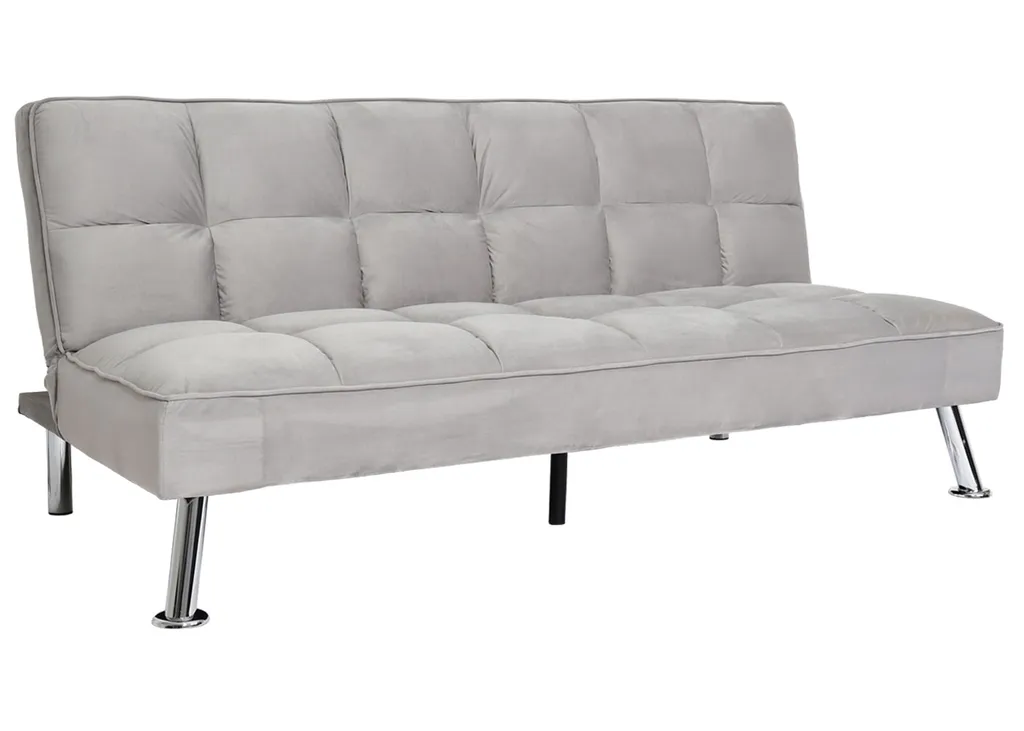 Sofa HWC-K21, Klappsofa Couch Schlafsofa, Nosagfederung Schlaffunktion Liegefläche 187x107cm Samt, Grau 3 Sofa HWC-K21, Klappsofa Couch Schlafsofa, Nosagfederung Schlaffunktion Liegefläche 187x107cm Samt, Grau – Bild 3