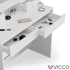 Vicco Schminktisch + Hocker + LED Ruben Weiß 100 X 150 X 42 Cm Holzwerkstoff -VIDAXL || HOMCOM Verkäufe 098b614a2dd0555a6cceb96be07d58a3