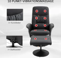 HOMCOM Massagesessel Mit Fußhocker Massagesessel Relaxsessel TV-Sessel145°-Neigung Liegesessel Ergonomischer Stuhl Mit 10 Vibrationpunkte Kunstleder Schwarz 76 X 81 X 105 Cm -VIDAXL || HOMCOM Verkäufe 0a22880c14656e7f13339cd2bf5e5980