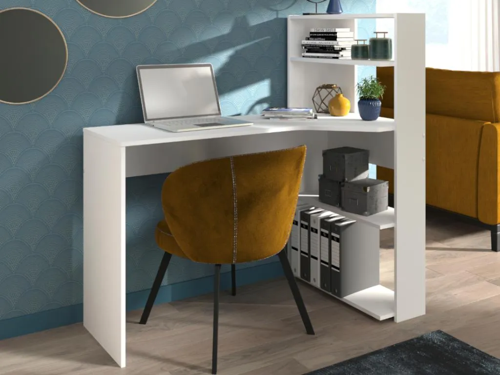 PARISOT Eck-Schreibtisch Mit 4 Ablagen - Weiß - DELFINO 4 PARISOT Eck-Schreibtisch Mit 4 Ablagen - Weiß - DELFINO – Bild 4