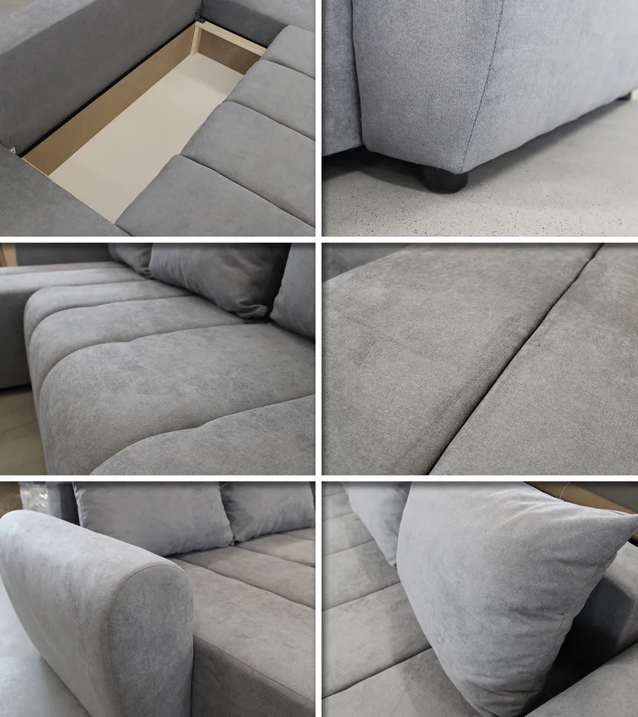 Wohnlandschaft Cleo U Mit Schlaffunktion - U-Form Couch, Ecksofa Mit Bettkasten, Couchgranitur Mit Bettfunktion, Polsterecke, Big Sofa (Schwarz (Soro 100)) 3 Wohnlandschaft Cleo U Mit Schlaffunktion - U-Form Couch, Ecksofa Mit Bettkasten, Couchgranitur Mit Bettfunktion, Polsterecke, Big Sofa (Schwarz (Soro 100)) – Bild 3