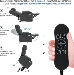 MCombo Elektrische Aufstehhilfe Relaxsessel 3 Motoren Getrennt Verstellbar 7546 DE -VIDAXL || HOMCOM Verkäufe 0ad87082a3d139458a398edfd6fe2b9f