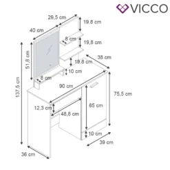 Vicco Schminktisch + LED Spiegel Julia Weiß 90 X 137,5 X 38 Cm Holzwerkstoff -VIDAXL || HOMCOM Verkäufe 0b01e9ca8418b2afb904840f90f26ea5