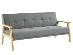 Schlafsofa Klappsofa 3-Sitzer - Stoff - Grau - LALY