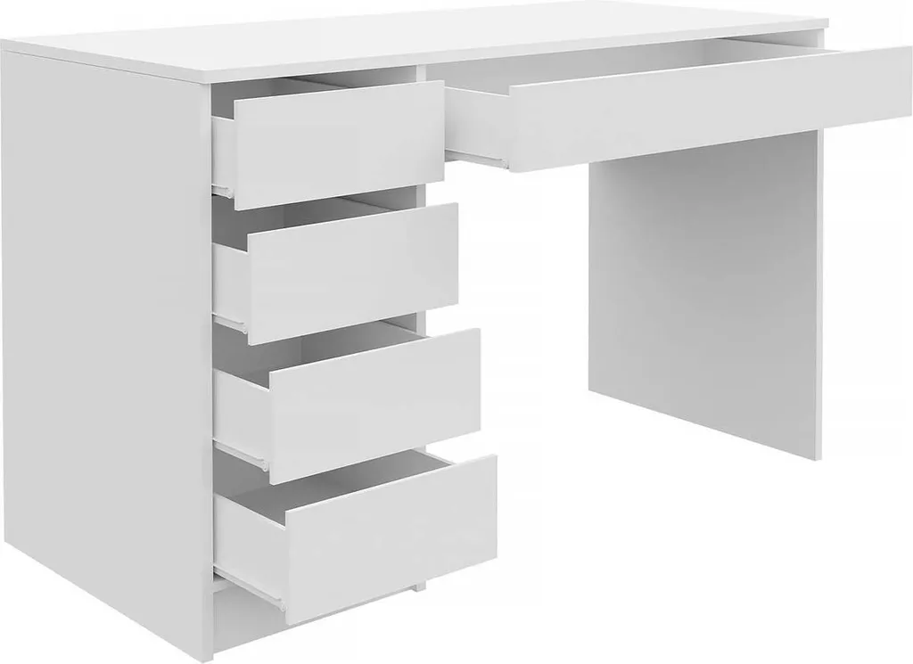 Mirjan24 Schreibtisch / Schminktisch Ada, Elegante Kosmetiktisch, Frisiertisch, Modern Schlafzimmer (Korpus: Weiß, Fronten: Weiß Hochglanz) 3 Mirjan24 Schreibtisch / Schminktisch Ada, Elegante Kosmetiktisch, Frisiertisch, Modern Schlafzimmer (Korpus: Weiß, Fronten: Weiß Hochglanz) – Bild 3