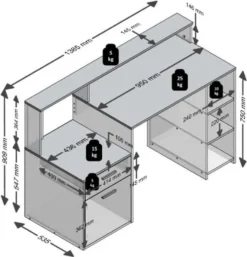 FMD 3006-001 Schreibtisch Mit Ablagemöglichkeiten In Nachbildung Weiß/Beton Light Atelier, Maße Ca. 138,5 X 92 X 53,5 Cm (BxHxT) -VIDAXL || HOMCOM Verkäufe 0c967eaf078e35f4ef3afac8d0274ee1