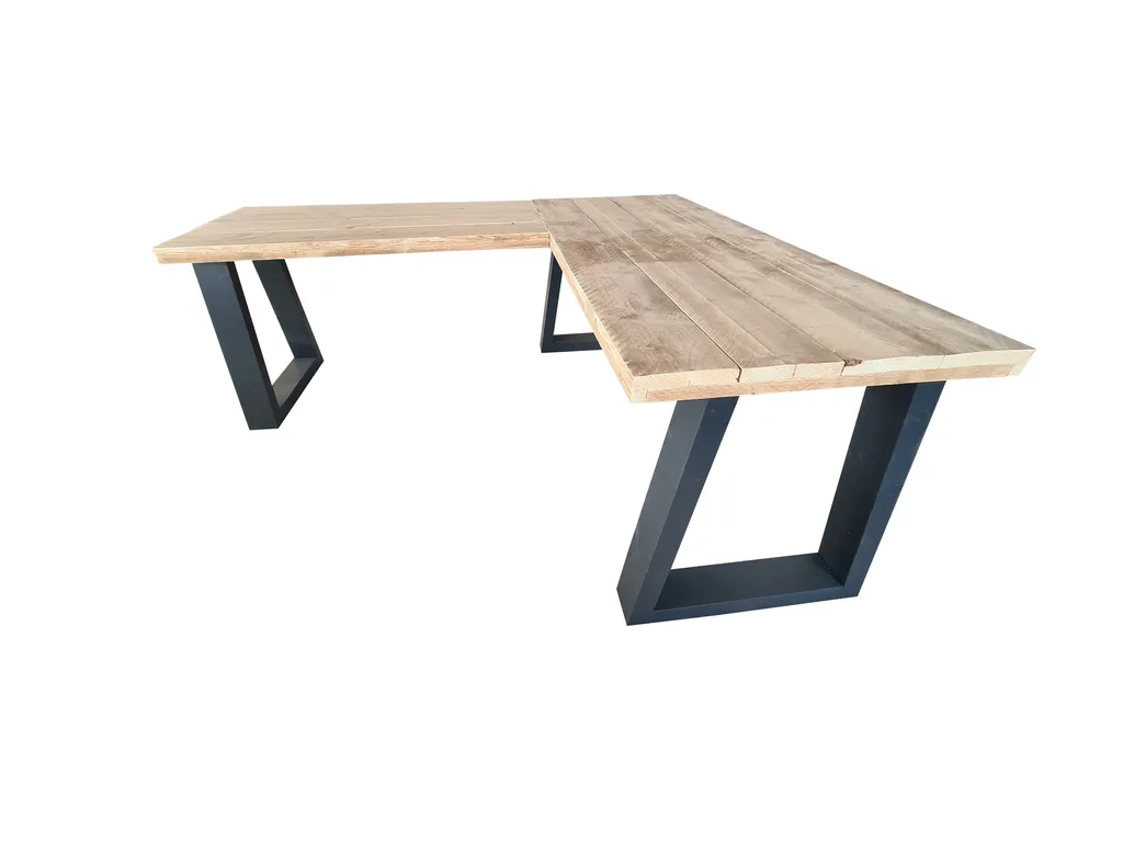 Wood4You Schreibtisch Eckschreibtisch Vancouver Aus Massivholz L Form – Idealer Computertisch, Desk, Bürotisch, Gamingtisch PC Tisch Mit Beingestell Anthrazit – Gerüstholz 190/140Lx70Tx75H 2 Wood4You Schreibtisch Eckschreibtisch Vancouver Aus Massivholz L Form – Idealer Computertisch, Desk, Bürotisch, Gamingtisch PC Tisch Mit Beingestell Anthrazit – Gerüstholz 190/140Lx70Tx75H – Bild 2