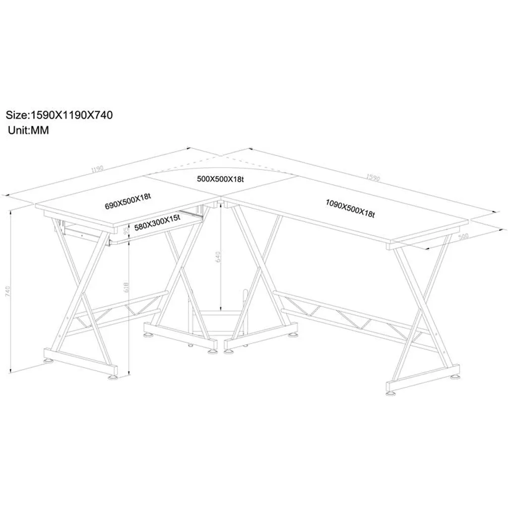 SixBros. Computerschreibtisch, Großer Eckschreibtisch Für Büro Und Arbeitszimmer, Büroschreibtisch In Schwarz, 160 X 120 Cm CT-3802/2075 5 SixBros. Computerschreibtisch, Großer Eckschreibtisch Für Büro Und Arbeitszimmer, Büroschreibtisch In Schwarz, 160 X 120 Cm CT-3802/2075 – Bild 5
