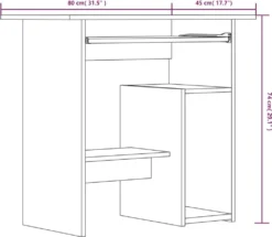 VidaXL Schreibtisch Räuchereiche 80x45x74 Cm Holzwerkstoff -VIDAXL || HOMCOM Verkäufe 0e15cbff3307ad921a280690e65f3098