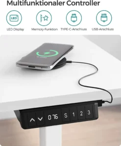 SONGMICS Höhenverstellbarer Schreibtisch Elektrisch, 70 X 140 Cm Tischoberfläche, Stufenlos Verstellbar, Memory-Funktion Mit 3 Höhen, Auffahrschutz, Weiß LSD102W01 -VIDAXL || HOMCOM Verkäufe 0e1c106124c9b8347ca94b9202c20c90