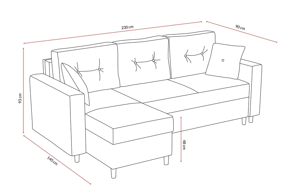 FURNIX Schlafsofa Sofa Mit Schlaffunktion Bettkasten Kissen FOXIN Eckcouch IN91 6 FURNIX Schlafsofa Sofa Mit Schlaffunktion Bettkasten Kissen FOXIN Eckcouch IN91 – Bild 6