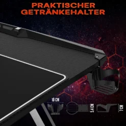 Midori® Gaming Computertisch Racing Gamer Tisch Mit RGB-Lichtern & Carbon Optik -VIDAXL || HOMCOM Verkäufe 10261dd63bfea93f04b9b657b71699a5