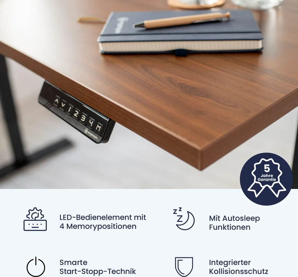 Ergotopia Desktopia Lite, Höhenverstellbarer Schreibtisch, Elektrisch Höhenverstellbares Tischgestell Mit Memory Funktion, Kollisionsschutz 3 Ergotopia Desktopia Lite, Höhenverstellbarer Schreibtisch, Elektrisch Höhenverstellbares Tischgestell Mit Memory Funktion, Kollisionsschutz – Bild 3