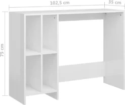 VidaXL Computertisch Hochglanz-Weiß 102,5x35x75 Cm Holzwerkstoff -VIDAXL || HOMCOM Verkäufe 1085d307bc9a81e6e306826ec304c506