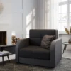Selsey Schlafsofa MELANA - 1-Sitzer Sofa In Schwarz / Dunkelgrau Mit Schlaffunktion Und Bettkasten, 102 Cm Breit