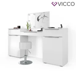 Vicco Schminktisch Lilli Frisiertisch Kommode Frisierkommode Spiegel Weiß Inklusive Hocker Und LED-Lichterkette -VIDAXL || HOMCOM Verkäufe 12f5ae66aaf9fa6be1621598c1fa2b49