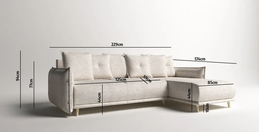 FURNIX Polstersofa GALON L-Form Eckcouch Mit Schlaffunktion, Sofakissen ET91 4 FURNIX Polstersofa GALON L-Form Eckcouch Mit Schlaffunktion, Sofakissen ET91 – Bild 4