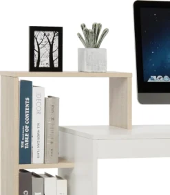 Meerveil Schreibtisch, Computertisch, Mit Ablagefach, Weiß+Natur -VIDAXL || HOMCOM Verkäufe 146f1cf431a257e5c0706e8ccc4f346c