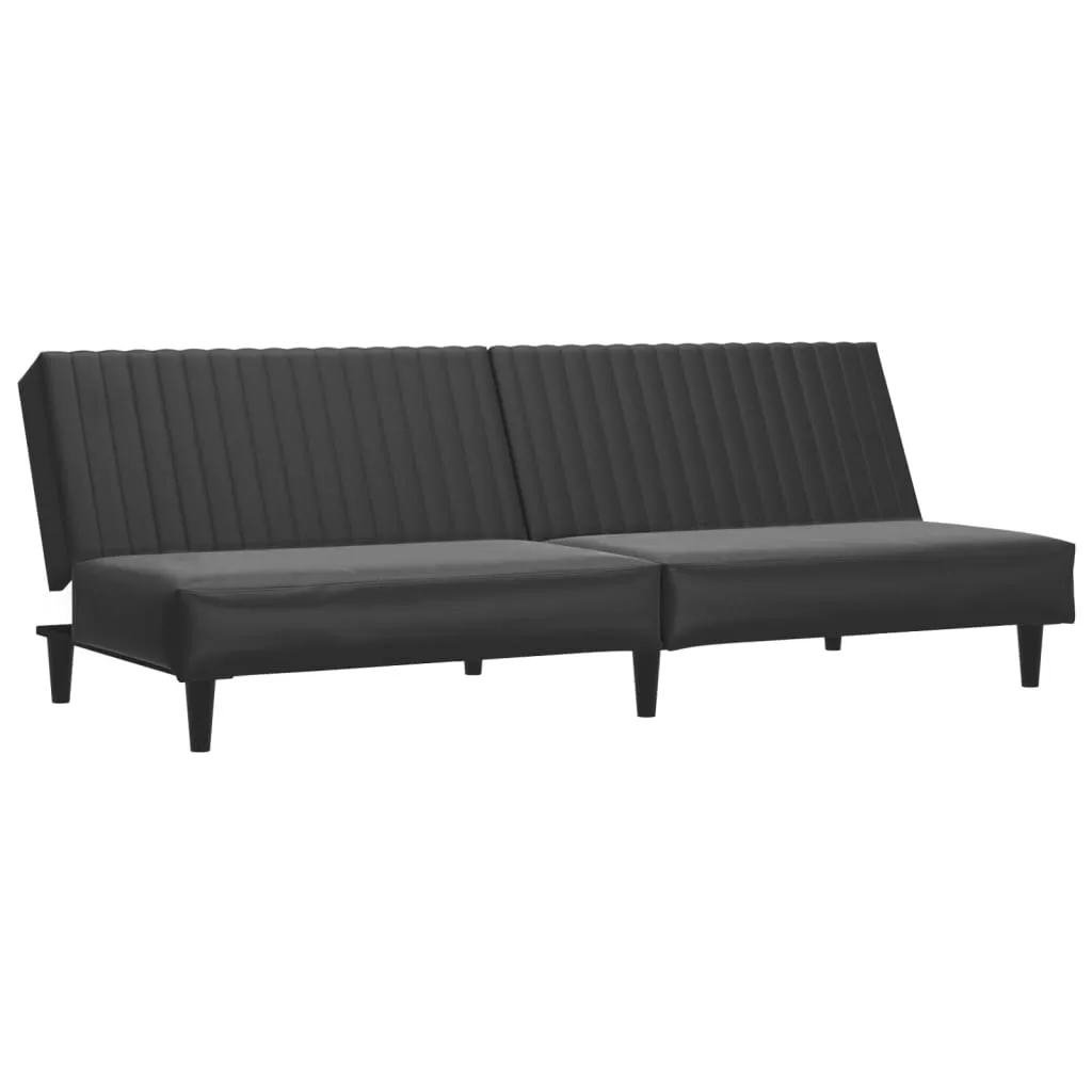 VidaXL Schlafsofa 2-Sitzer Schwarz Kunstleder 1 VidaXL Schlafsofa 2-Sitzer Schwarz Kunstleder