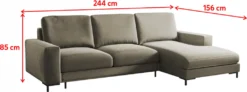 Selsey Schlafcouch MOKPEO - Ecksofa Mit Veloursbezug In Beige - Ottomane Rechts - Schlaffunktion - Bettkasten, 244 Cm Breit -VIDAXL || HOMCOM Verkäufe 15523bf6e275809a521dc8b683aef67b