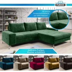 FURNIX Schlafsofa BOEVIO Eckcouch L-Form Couch Sofa Ausziehbar Mit Schlaffunktion Bettkasten Und Kissen MOOS GRÜN KR 14 -VIDAXL || HOMCOM Verkäufe 161b22567a9b262d314a7f40ce984fd2