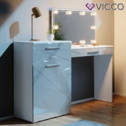 Vicco Schminktisch Frisiertisch Frisierkommode Little Irma Weiß Spiegel LED -VIDAXL || HOMCOM Verkäufe 16ee8aa0c5188ac23d0ccef1c60a95e0