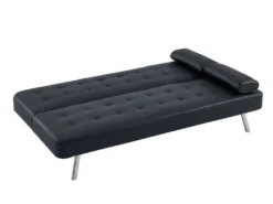 Schlafsofa Klappsofa - Kunstleder - Schwarz - MICHELLE II