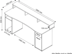 ByLIVING Schreibtisch Fantastic, 180x65 Cm, Melamin Weiß, Griffe Kunststoff Silberfarben 10 ByLIVING Schreibtisch Fantastic, 180x65 Cm, Melamin Weiß, Griffe Kunststoff Silberfarben -VIDAXL || HOMCOM Verkäufe 174df585d6ac0b5bde7fa942f6ff96ce