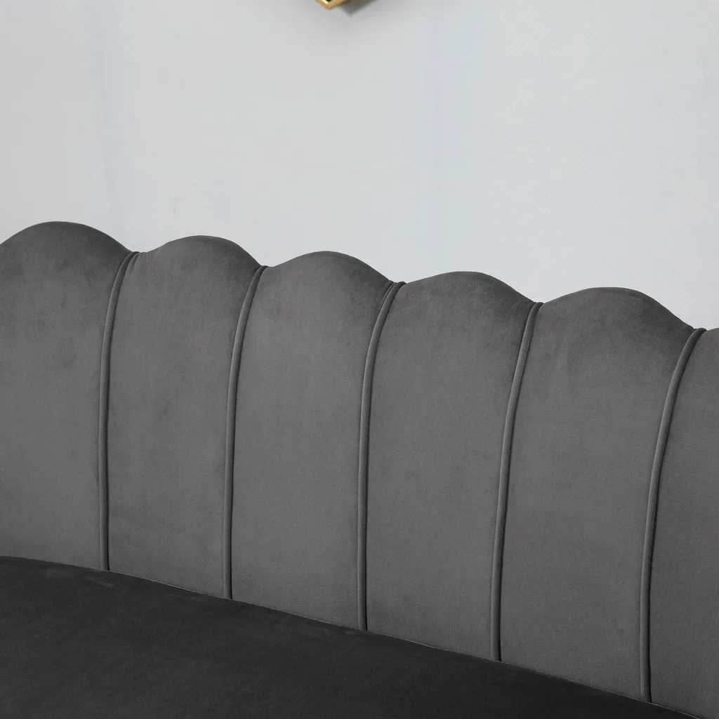 HOMCOM 2-Sitzer Stoffsofa Zweisitzer Loungesofa Mit Weichen Und Großzügigen Kissen Polstersofa Sitzmöbel Polstermöbel Designsofa Elegant Samt Polyester Grau 130 X 63 X 73 Cm 6 HOMCOM 2-Sitzer Stoffsofa Zweisitzer Loungesofa Mit Weichen Und Großzügigen Kissen Polstersofa Sitzmöbel Polstermöbel Designsofa Elegant Samt Polyester Grau 130 X 63 X 73 Cm – Bild 6