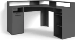 ByLIVING Schreibtisch Fox, Breite 139 Cm, Anthrazit, Mit Viel Stauraum