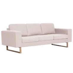 VidaXL 3-Sitzer-Sofa Stoff Cremeweiß