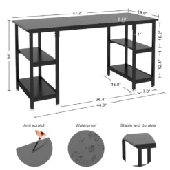 Dripex Schreibtisch Computertisch Bürotisch Eckschreibtisch Gaming Tisch PC Mit Regalfächer Schwarz 120 X 48 X 76CM 11 Dripex Schreibtisch Computertisch Bürotisch Eckschreibtisch Gaming Tisch PC Mit Regalfächer Schwarz 120 X 48 X 76CM -VIDAXL || HOMCOM Verkäufe 1b8fa1dff6dcc4ad8e4051110a26a021