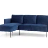 HOMEXPERTS Ecksofa Links MORRIS 138,5 X 192, H 79 Cm Blau 3 Sitzplätze