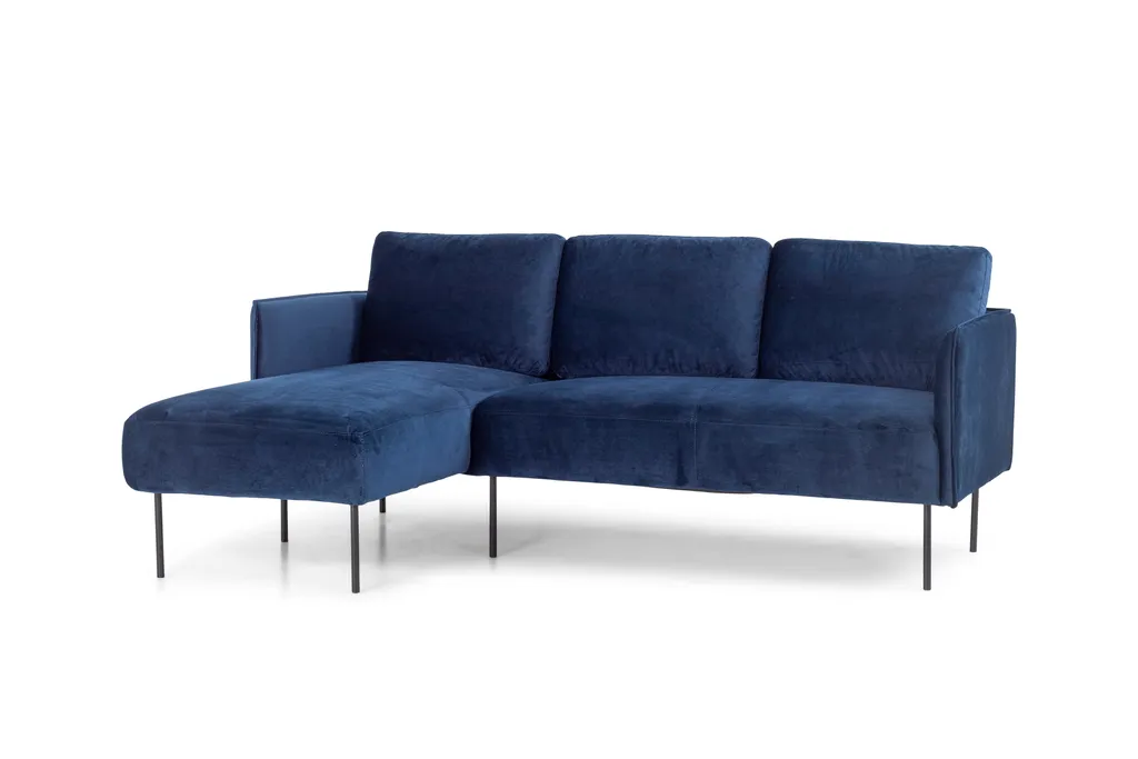 HOMEXPERTS Ecksofa Links MORRIS 138,5 X 192, H 79 Cm Blau 3 Sitzplätze 1 HOMEXPERTS Ecksofa Links MORRIS 138,5 X 192, H 79 Cm Blau 3 Sitzplätze