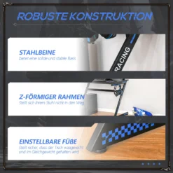 HOMCOM Computertisch Gaming Tisch PC Tisch Computer Ergonomisch Verstellbar Höhe Stahl MDF Schwarz 100L X 60B X 75H Cm -VIDAXL || HOMCOM Verkäufe 1d2362558550bd98003262c355b7ec37