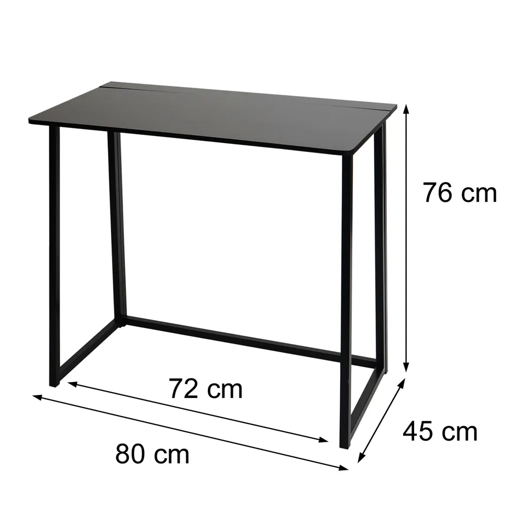 Schreibtisch MCW-K67 Faltbar, Konsolentisch Klapptisch Laptoptisch Ablagetisch, 80x45cm, Metall MDF Schwarz 10 Schreibtisch MCW-K67 Faltbar, Konsolentisch Klapptisch Laptoptisch Ablagetisch, 80x45cm, Metall MDF Schwarz – Bild 10