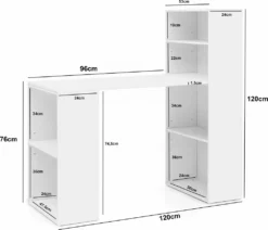 WOHNLING Schreibtisch WL5.692 Mit Regal 120 X 120 X 53 Cm Weiß Matt Holz Modern | Schreibtischregal Ablagefächer PC Tisch | Computertisch Mit Ablage | Weißer Design Tisch Büro Mit Aufbewahrung -VIDAXL || HOMCOM Verkäufe 1da79ab1311a5e9725e7b9b9a9bb731e