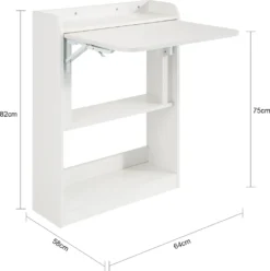 SoBuy FWT92-W Schreibtisch Klappbar Computertisch Mit Ablagen Klapptisch Arbeitstisch Homeoffice Wandtisch BHT Ca.: 64x82x58cm -VIDAXL || HOMCOM Verkäufe 1dbd2f78564b515f167cb8d32f37e17c