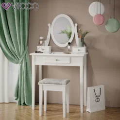 Vicco Schminktisch Annie + Hocker Weiß 75 X 133,5 X 40 Cm (BxHxT) Holzwerkstoff -VIDAXL || HOMCOM Verkäufe 1ed4f0332f6cec1187161e3021ff1a14
