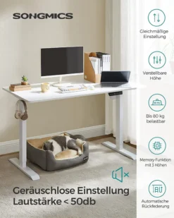 SONGMICS Höhenverstellbarer Schreibtisch Elektrisch, 70 X 140 Cm Tischoberfläche, Stufenlos Verstellbar, Memory-Funktion Mit 3 Höhen, Auffahrschutz, Weiß LSD102W01 -VIDAXL || HOMCOM Verkäufe 1edeeb62c9f8cfe6fb2c13df9eb5068f