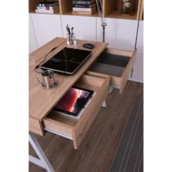 SixBros. Schreibtisch, Bürotisch Für Büro Und Home Office, Computerschreibtisch Eiche/weiß,100 X 55 Cm, CT-3534A/2186 -VIDAXL || HOMCOM Verkäufe 1efdfa0414b29ed18160eb9a30814ae8