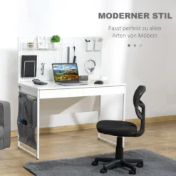 HOMCOM Computertisch Schreibtisch Mit 2 Schubladen Notizgitter Stofftasche Arbeitstisch Bürotisch Laptop Stahl Spanplatte Weiß+Grau 110 X 58,5 X 127 Cm -VIDAXL || HOMCOM Verkäufe 1f8c4063b6686b90fc8339d4713f1eeb