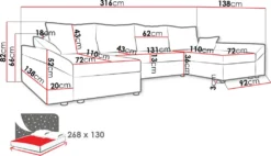Mirjan24 Ecksofa Dante U, Eckcouch, Couch Mit Bettkasten Und Schlaffunktion, U-Form, Wohnzimmer (Farbe: Alova 04 + Alova 36) -VIDAXL || HOMCOM Verkäufe 1fa67caa0264e65eacfd59d10f3b958a