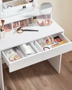 VASAGLE Schminktisch Mit Spiegel Und 2 Schubladen Frisiertisch Kosmetiktisch Mit 3 Offenen Fächern Frisierkommode Modern Weiß -VIDAXL || HOMCOM Verkäufe 219e2f9a721ae72ca3faffb609d967ed