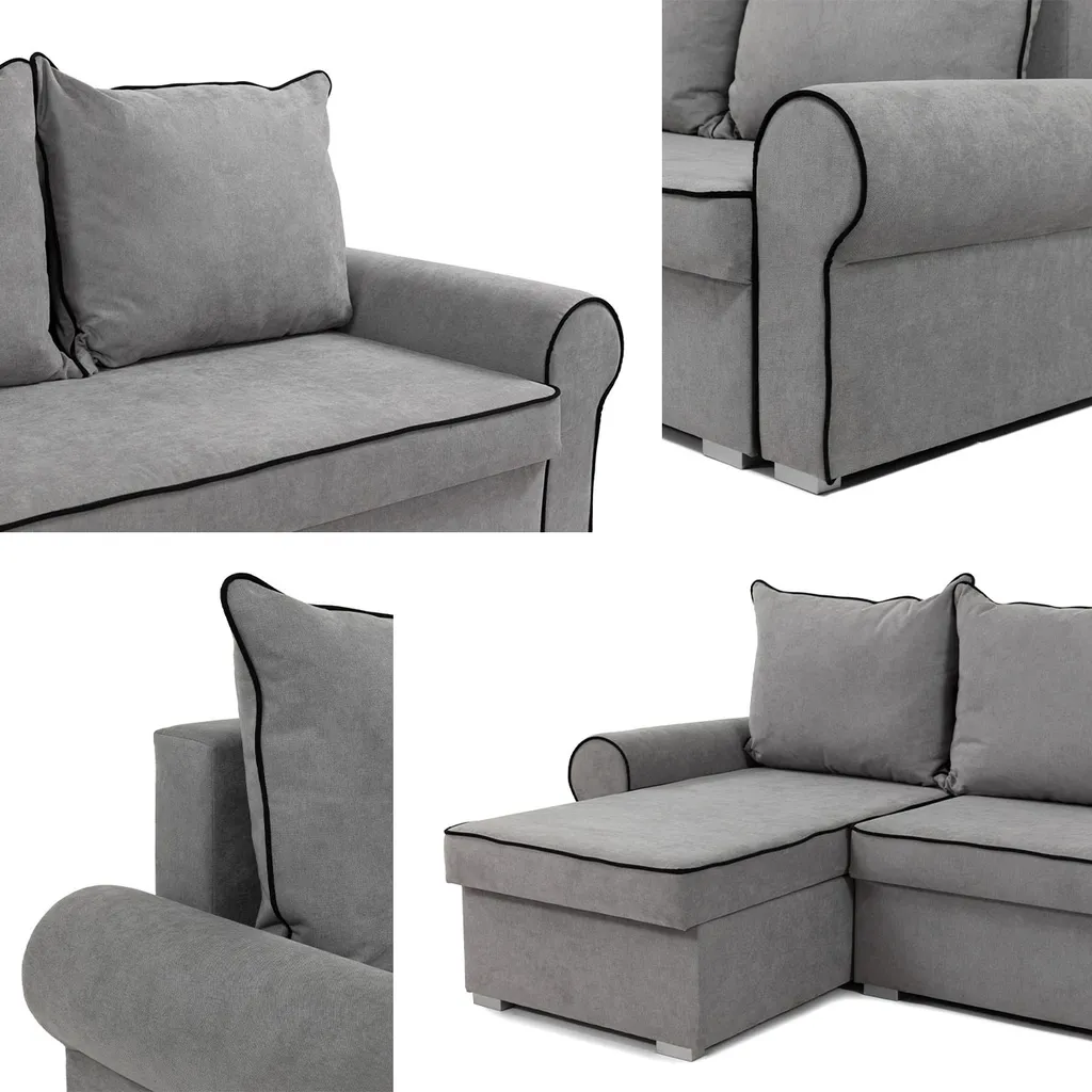 Mirjan24 Ecksofa Dakar, Stilvoll Eckcouch Mit Bettkasten Und Schlaffunktion,Universell (Farbe: Manila 02 + Manila 04) 4 Mirjan24 Ecksofa Dakar, Stilvoll Eckcouch Mit Bettkasten Und Schlaffunktion,Universell (Farbe: Manila 02 + Manila 04) – Bild 4